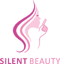 無聲美容 SILENT BEAUTY 英文品牌標誌圖，象徵安靜專注的服務精神